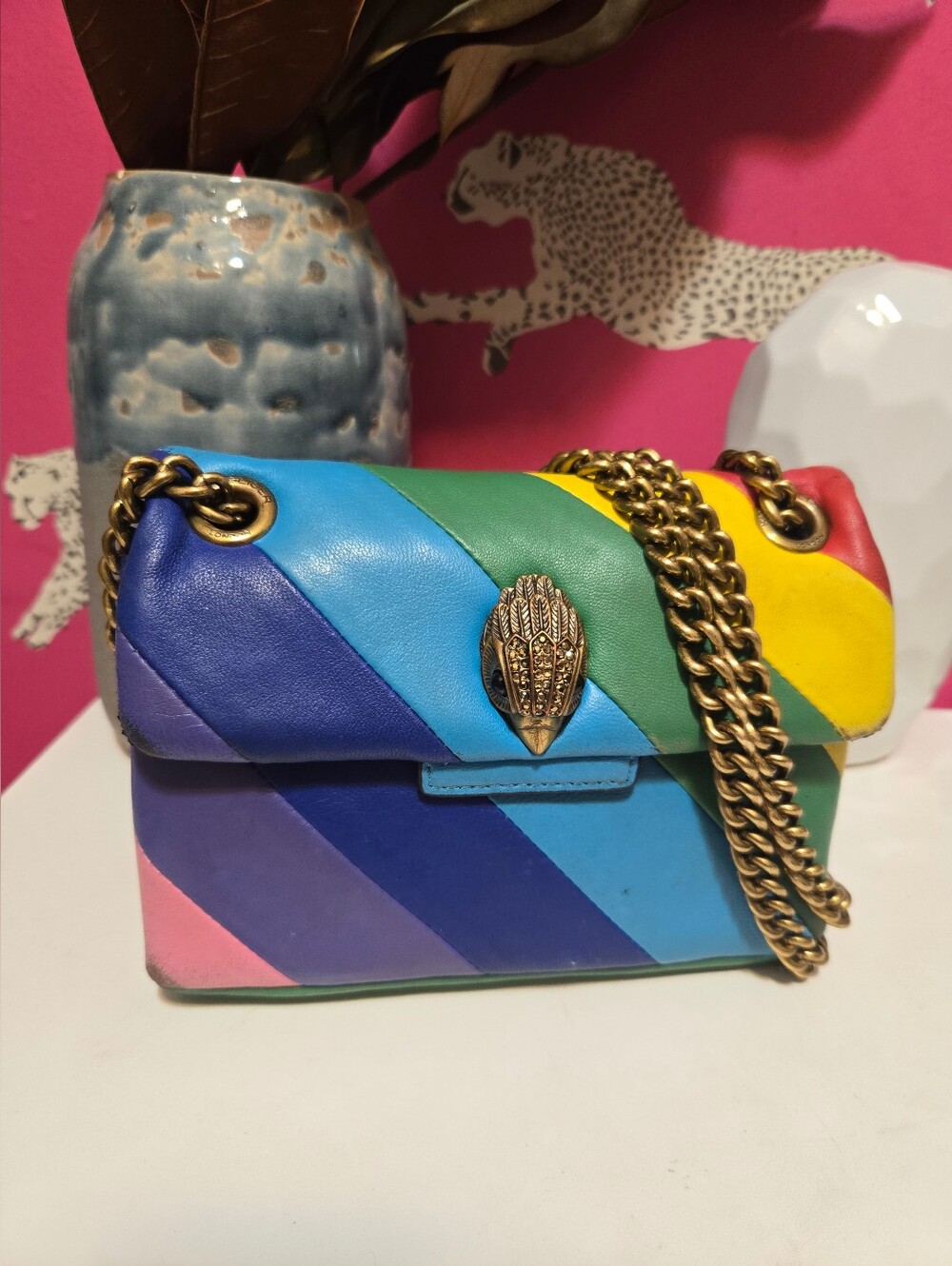 Kurt Geiger Kensigton Mini Leather Chain Shoulder Bag - Picture 2 of 14